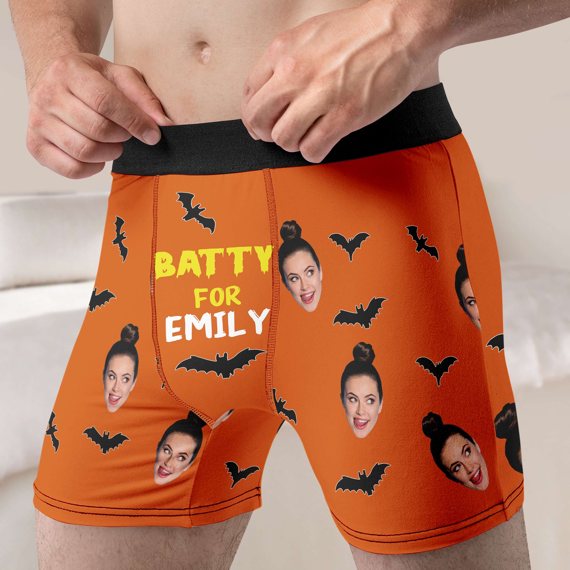 Personalized Gifts For Couple Boxer Briefs Custom Face Photo Halloween 01XQMH020824-Homacus