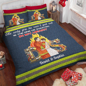 Personalized Gifts For Couple Firefighter Lover Quilt Bed Set 04XQDT151124TM-Homacus