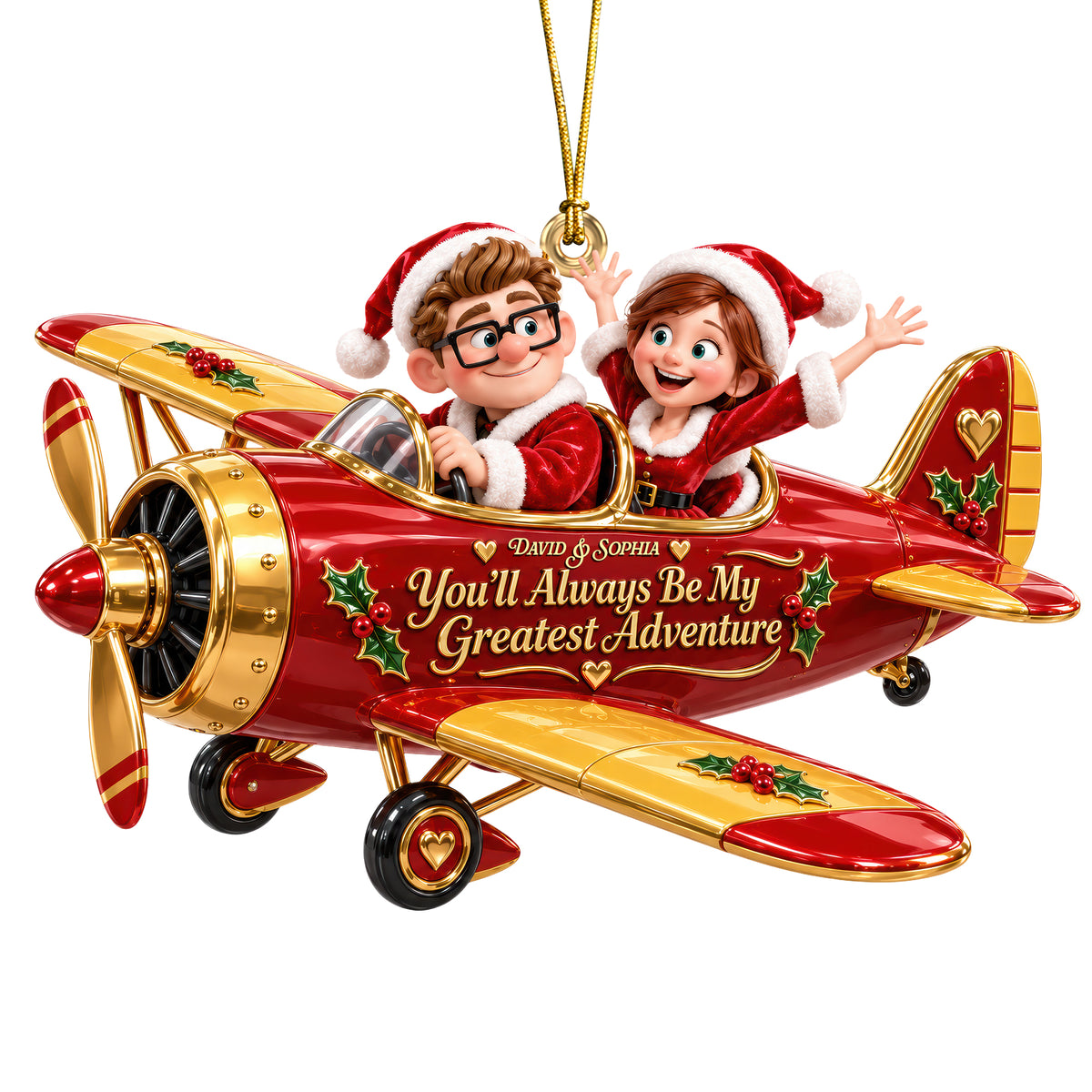 Cute Adventurous Couple Acrylic Ornament - Personalized Christmas Gifts For Couples 08tyqn210926-Homacus