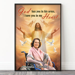 Custom Photo Gifts For Family Canvas Print 02hutn311224 God Have You In His Arms I Have You In My Heart-Homacus