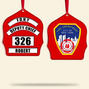 Fire Protection Fire Department Logo, Personalized Shape Ornament-Homacus