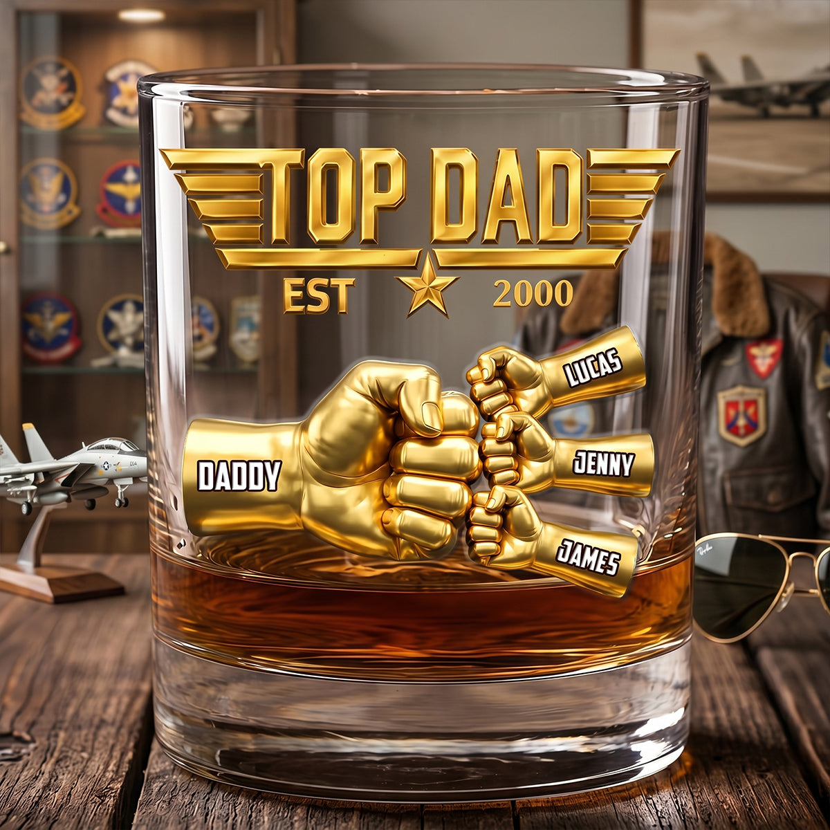 Fist Bump Pilot Glass Mug - Personalized Gifts For Dad 04OHTN210526-Homacus