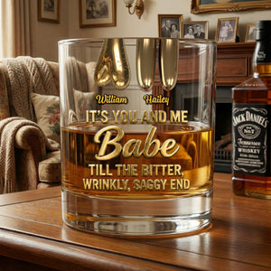 Funny Old Couple Round Glass Personalized Gifts For Couple 03OHMG060126-Homacus