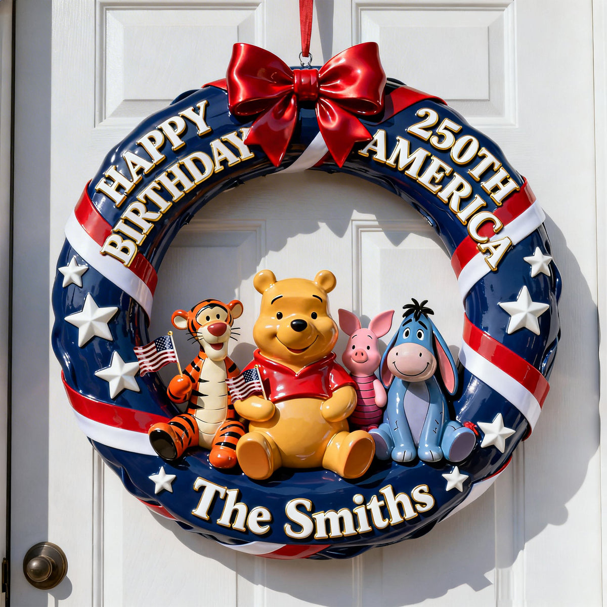 Adorable Characters Celebrating USA 250th Anniversary Wood Sign - Personalized Gifts For Family 06pglu120226-Homacus