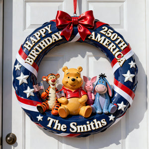Adorable Characters Celebrating USA 250th Anniversary Wood Sign - Personalized Gifts For Family 06pglu120226-Homacus