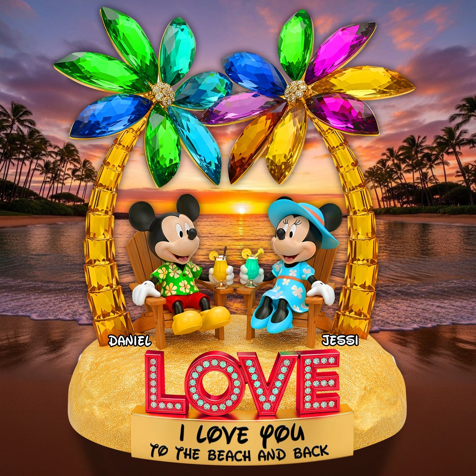 Relaxing Couple By The Beach Acrylic Plaque - Personalized Gifts For Couple 05TOLU180625-Homacus