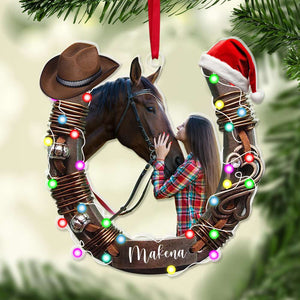 Custom Photo Gifts For Horse Lovers Christmas Acrylic Ornament 03OHLU141124-Homacus