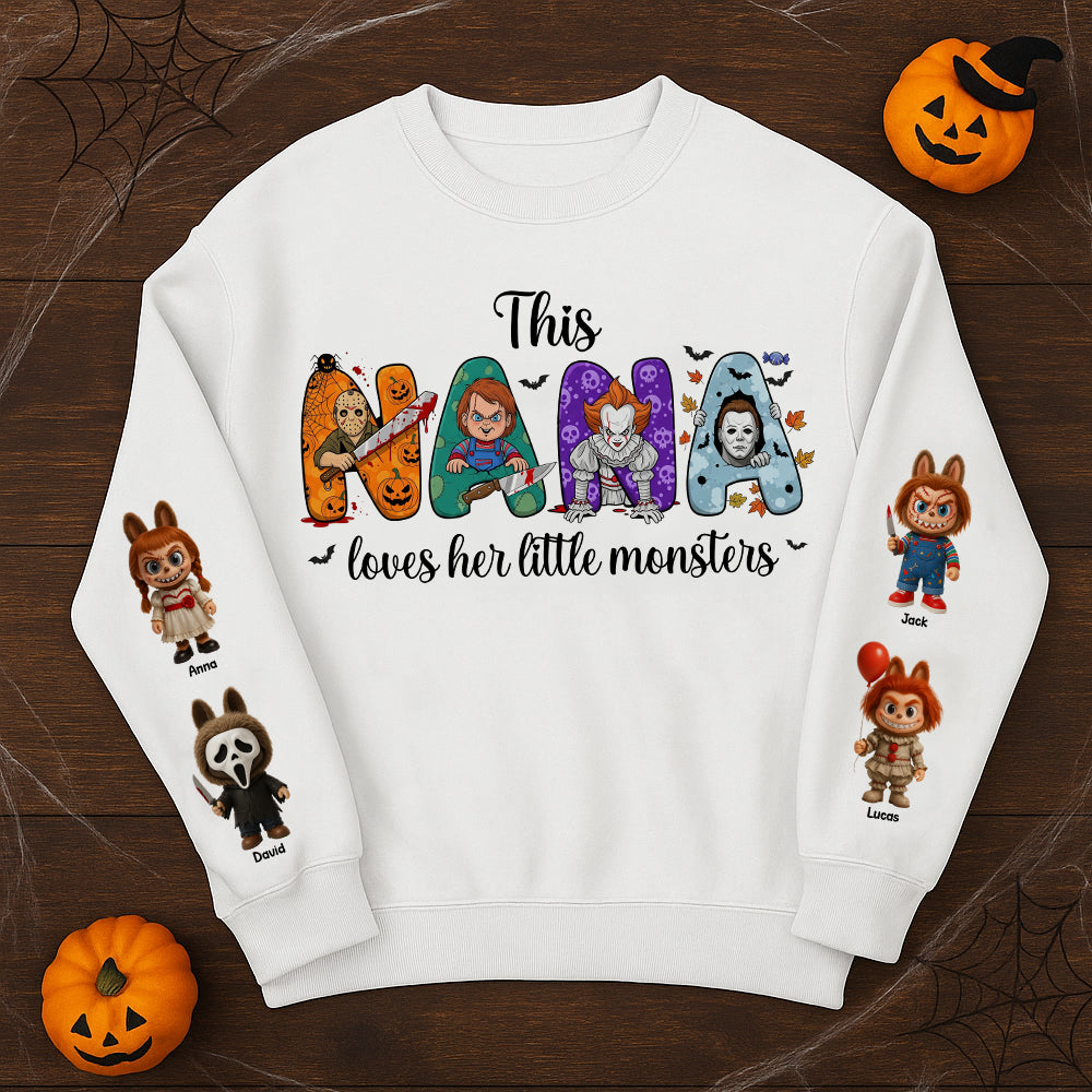 Horror Nana With Little Monsters Shirt Personalized Gifts For Grandma 01natn260725-Homacus