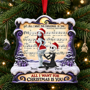 Naughty Spooky Couple Forever Love Song Acrylic Ornament - Personalized Christmas Gifts For Couples 04ohlu271026-Homacus