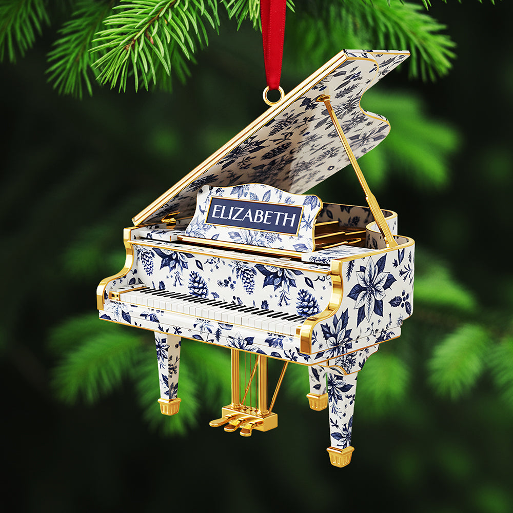Personalized Gifts For Christmas, Piano Toile de Jouy Custom Shape Acrylic Ornament 05pgta300925-Homacus