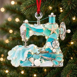 Sewing Maching Seas Glass Ornament, Personalized Gifts For Sewing Lovers 03QHDH260926-Homacus