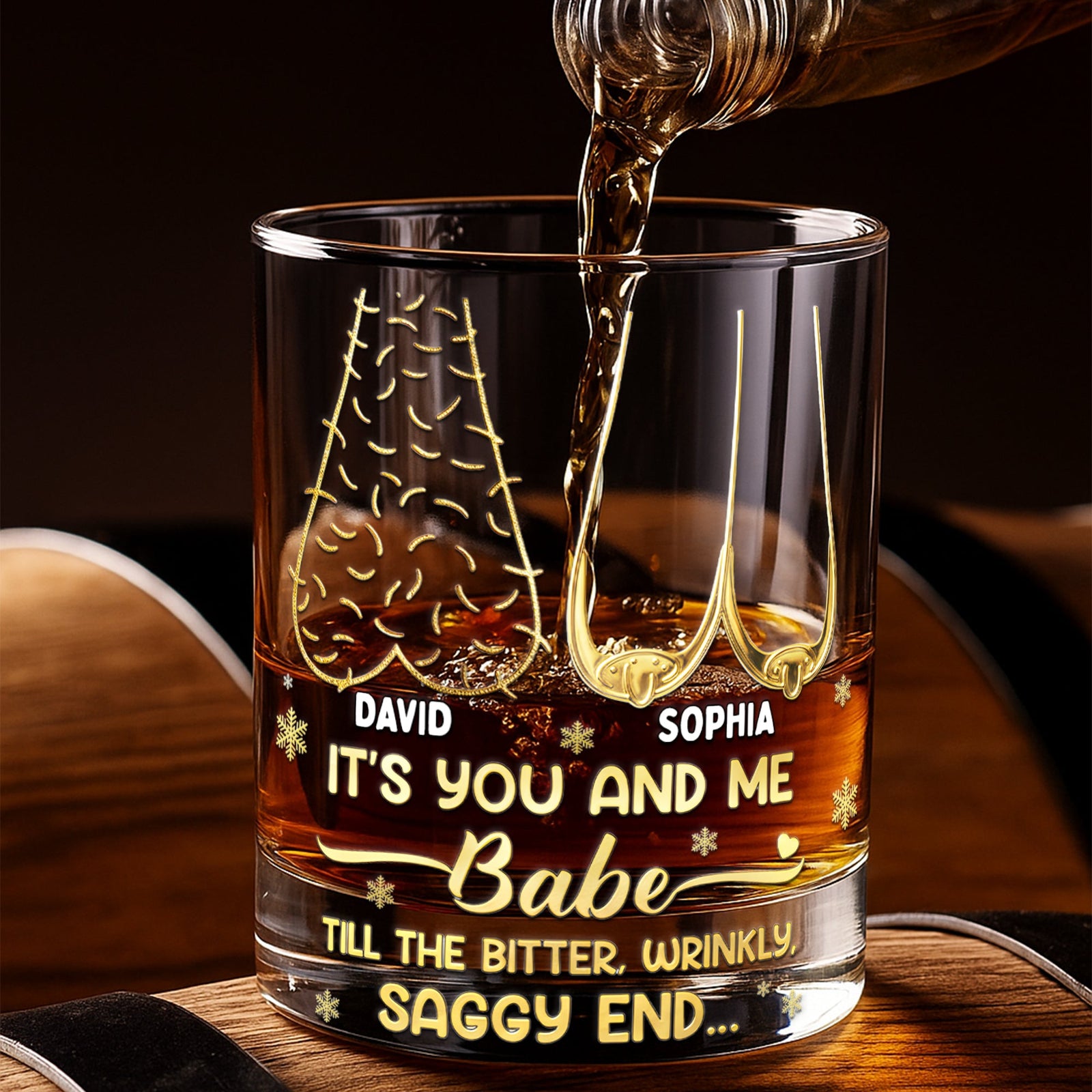 Cheeky Old Couple Drinking Glass - Personalized Gifts For Couples 02NALU181025-Homacus