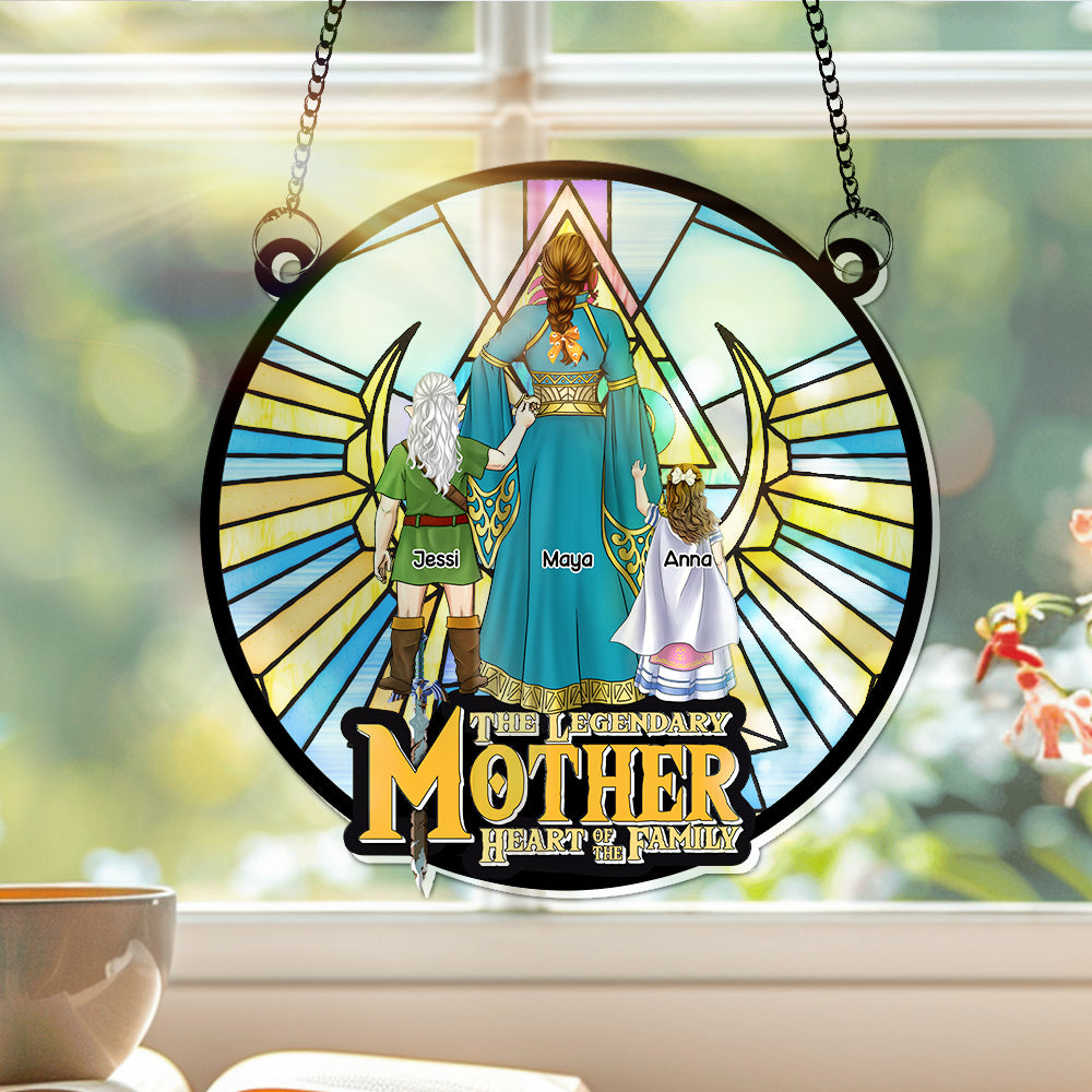 Personalized Gifts For Mom Window Hanging Suncatcher Ornament Mom & Her Little Ones 02OHLU150225HG-Homacus