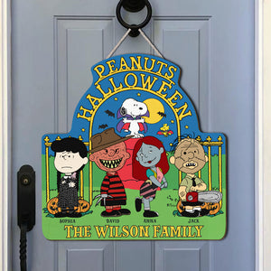 Personalized Gifts For Family Wood Sign, Scary Cartoon Character Halloween Costume 02natn220824hg-Homacus