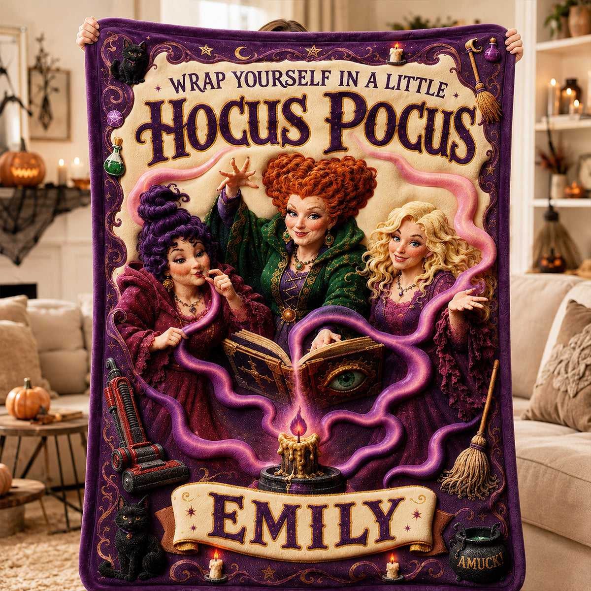 Witch Lover Blanket - Personalized Gifts For Halloween Blanket 02HADT140826-Homacus