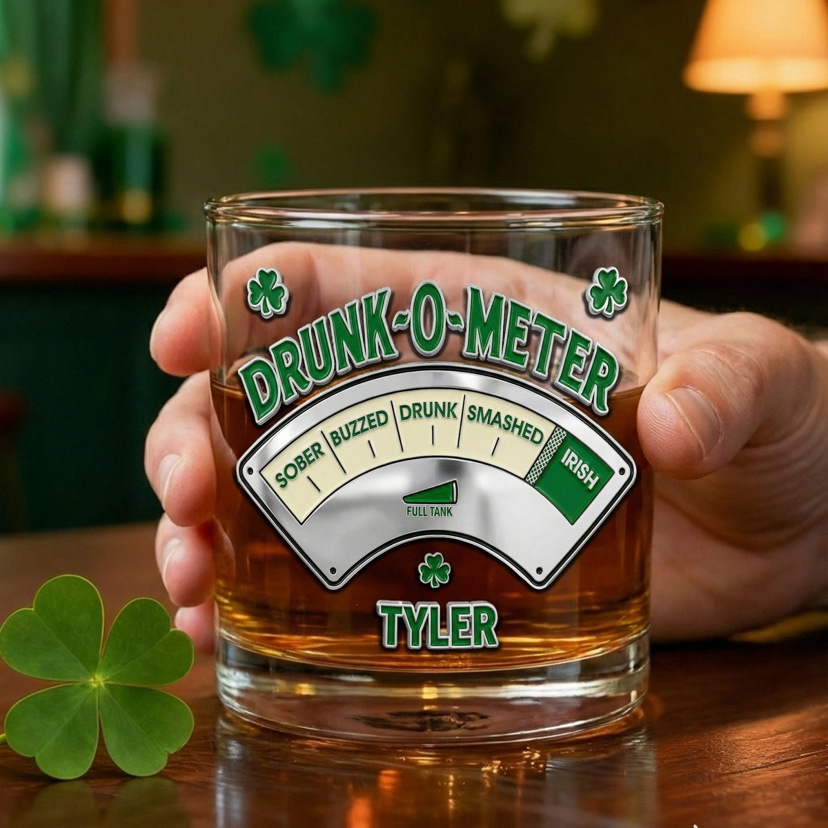 St Patrick's Day Drunk 11oz Round Glass - Personalized Gifts For St Patrick's Day 05HULU201225-Homacus