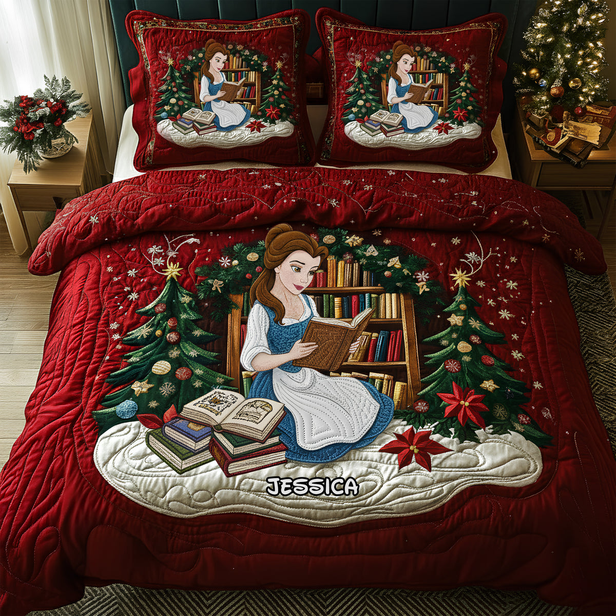 Holiday Reading Nook Quilt Set Special Line - Personalized Christmas Gift For Book Lovers 04NALU080925-Homacus