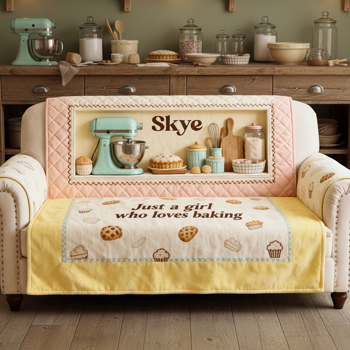 Baked With Love Quilted Sofa Cover - Personalized Gifts For Baking Lovers 02KITA260126-Homacus