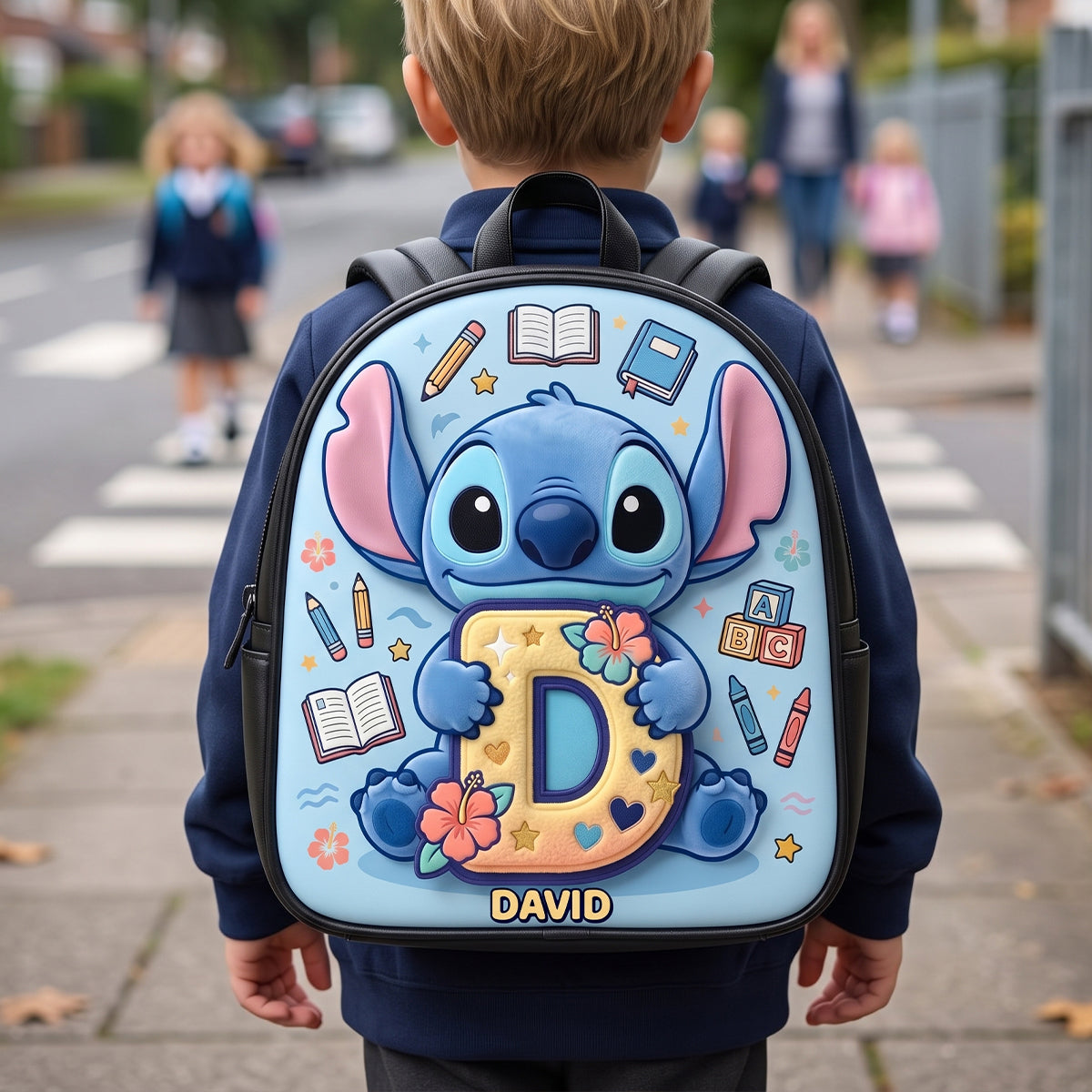 Alphabet Cute Alien Backpack - Personalized Gifts For Kids School Bag 02natn290626-Homacus