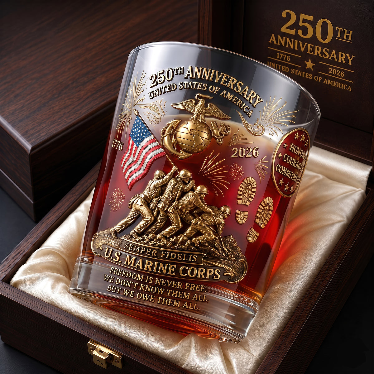 USA 250th Anniversary 11oz Round Glass - Gifts For Veterans 01qhqn290526-Homacus
