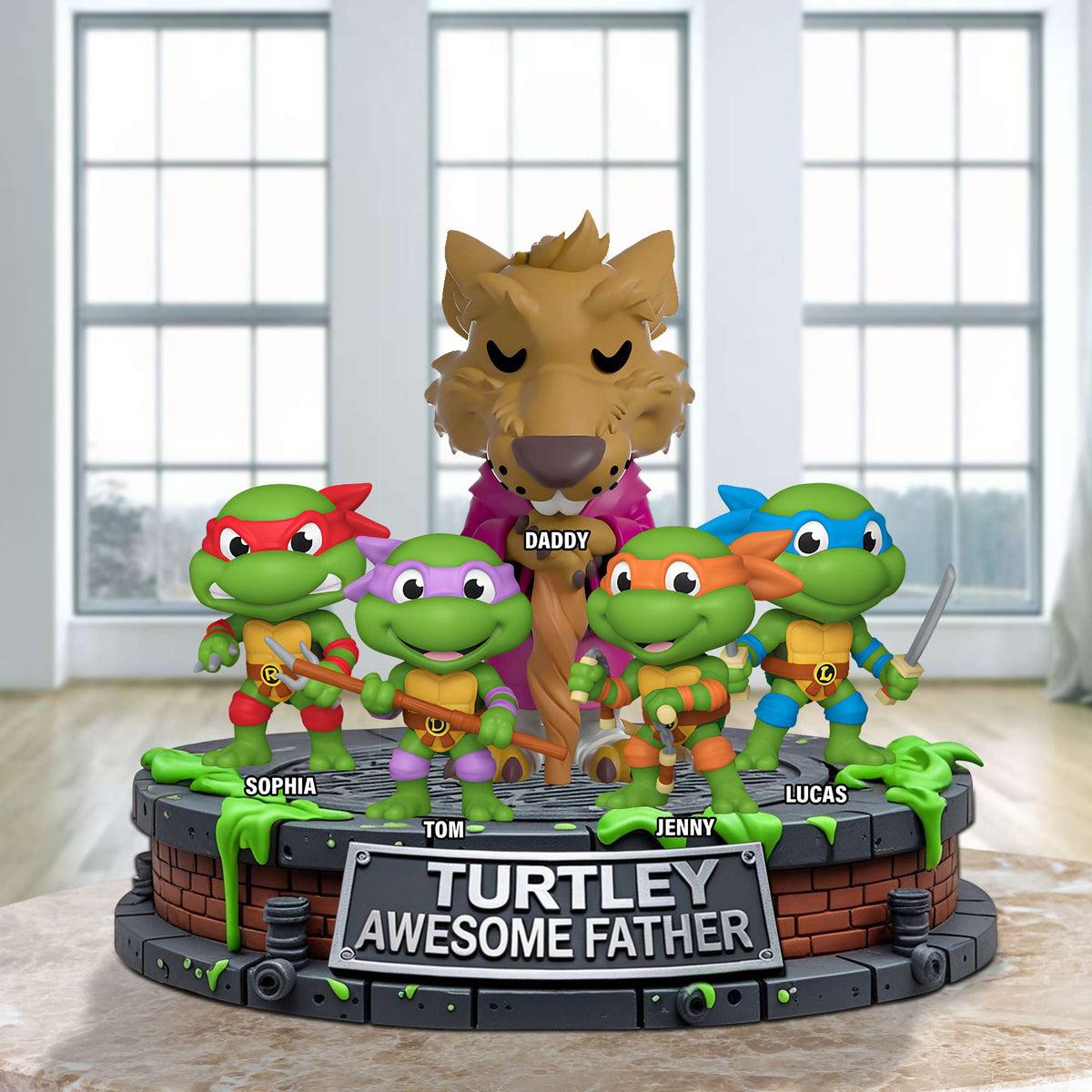 Personalized Gift For Dad Acrylic Plaque- Turtle Awesome Father 01NATN150425-Homacus