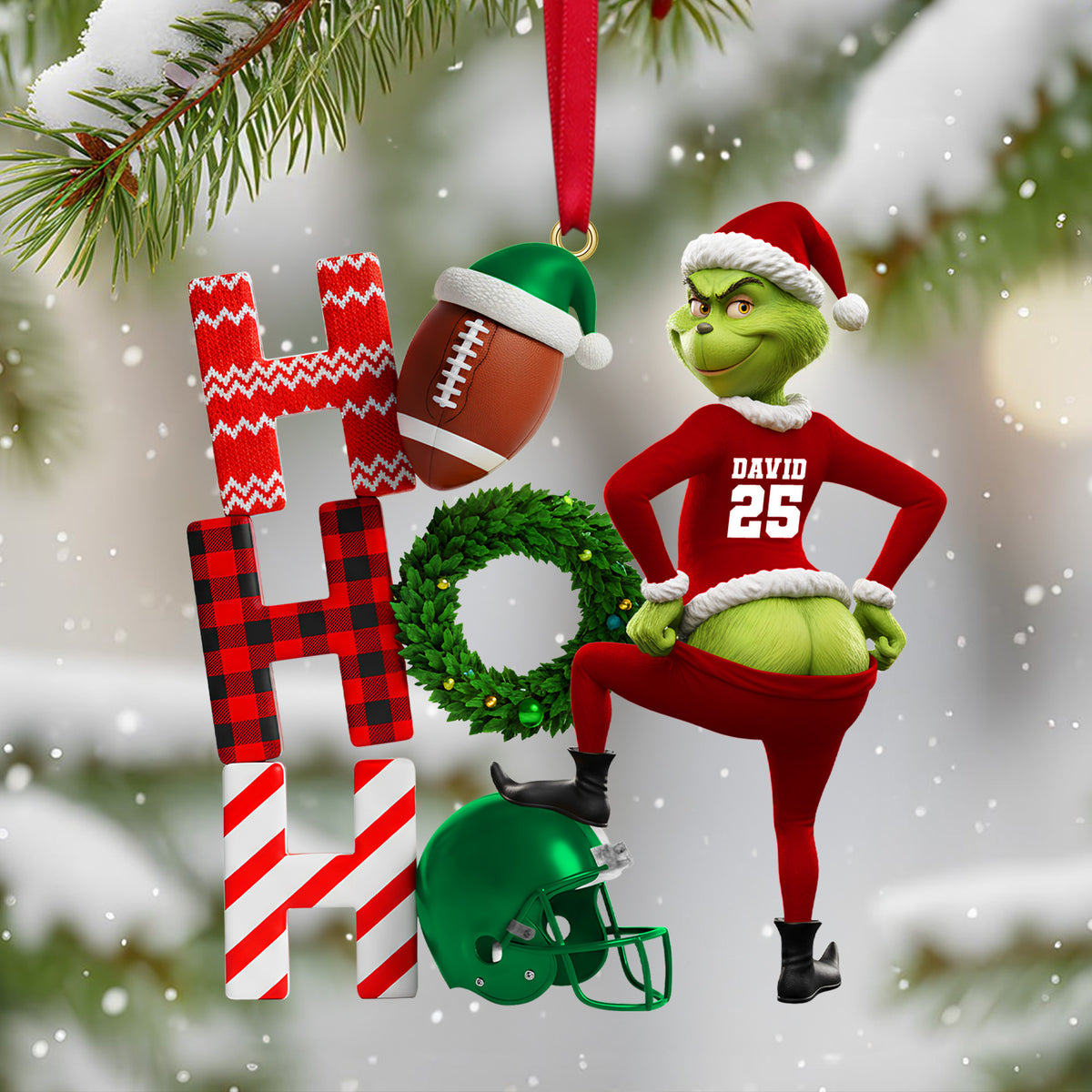 Funny Green Monster Santa Sport Lover Ornament - Personalized Gift For Sport Lover Ornament 05OHTN211025-Homacus