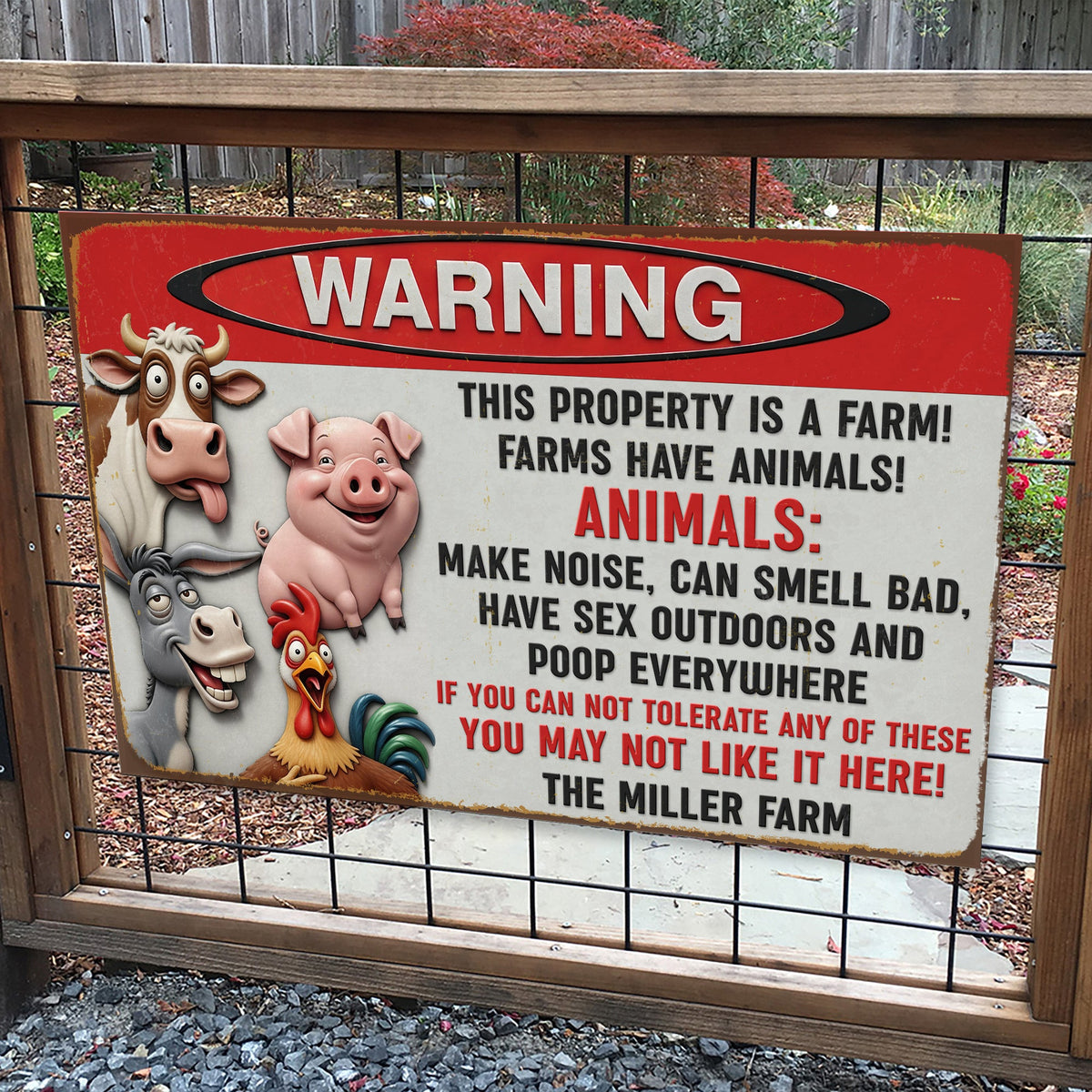 Funny Farm Animals Metal Sign – Personalized Gifts For Farmer 05naqn251125-Homacus