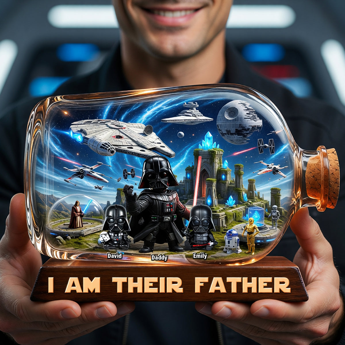 Fearless Cosmic Dad Acrylic Plaque - Personalized Gifts For Dads 03TOQN140526-Homacus