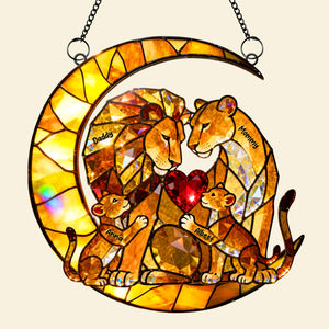Lion Family Suncatcher Ornament - Personalized Gifts For Family 02kiqn070326