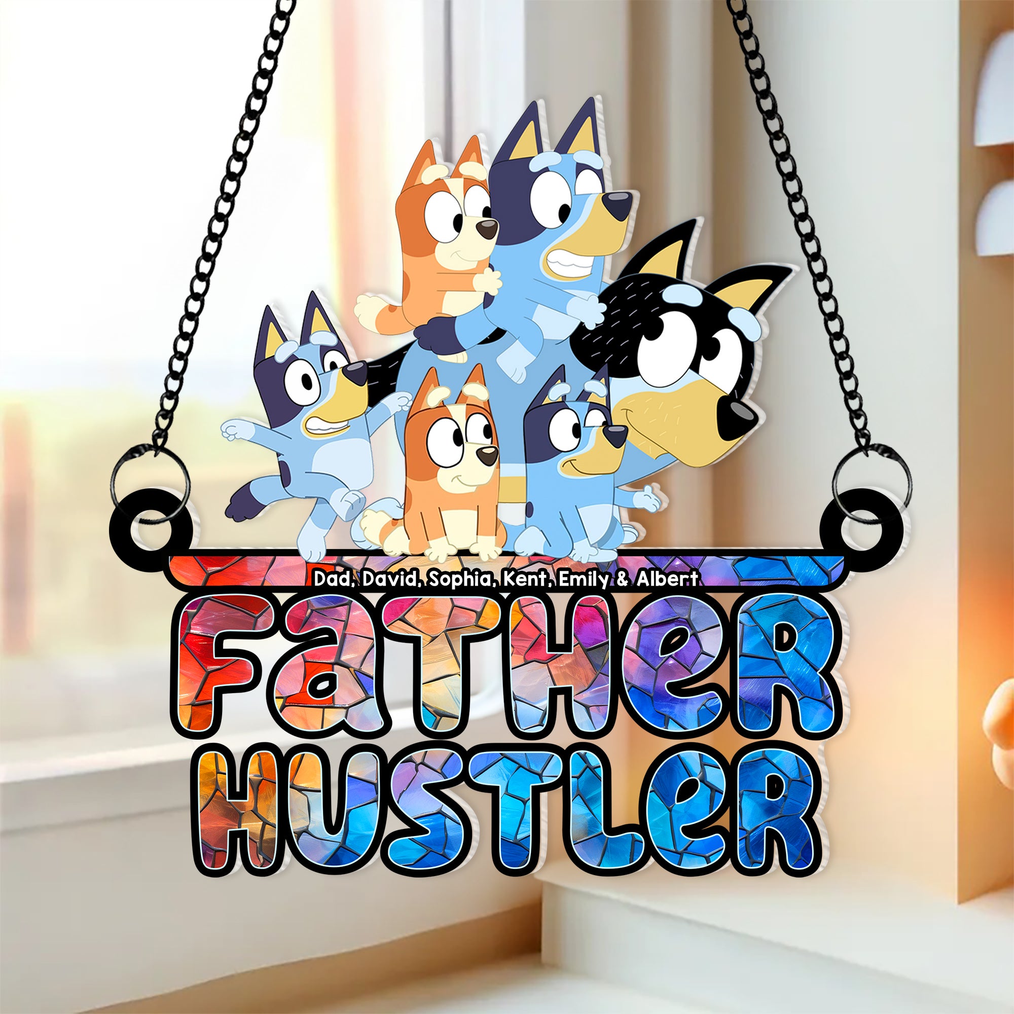 Personalized Gifts For Dad Suncatcher Window Hanging Ornament 03OHQN230424 Father's Day-Homacus