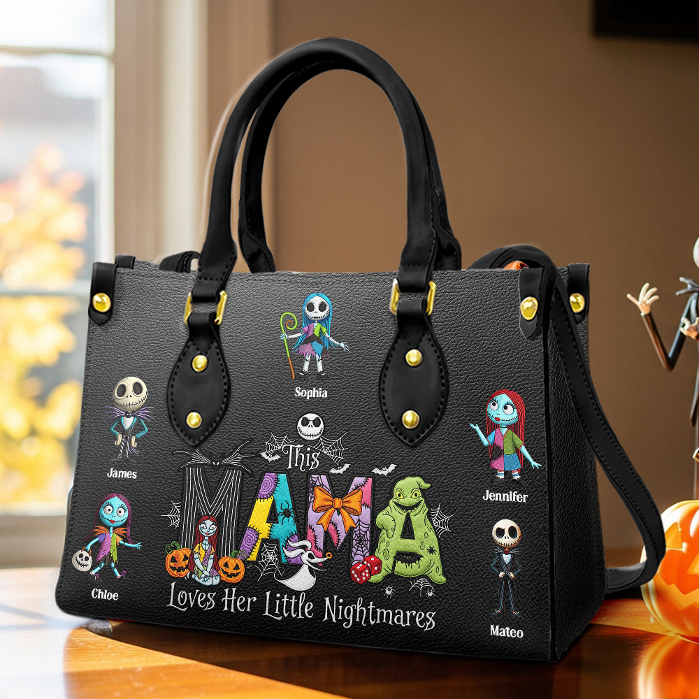 Spooky Mama Halloween Leather Bag Personalized Gifts For Mom 03OHDT030925-Homacus