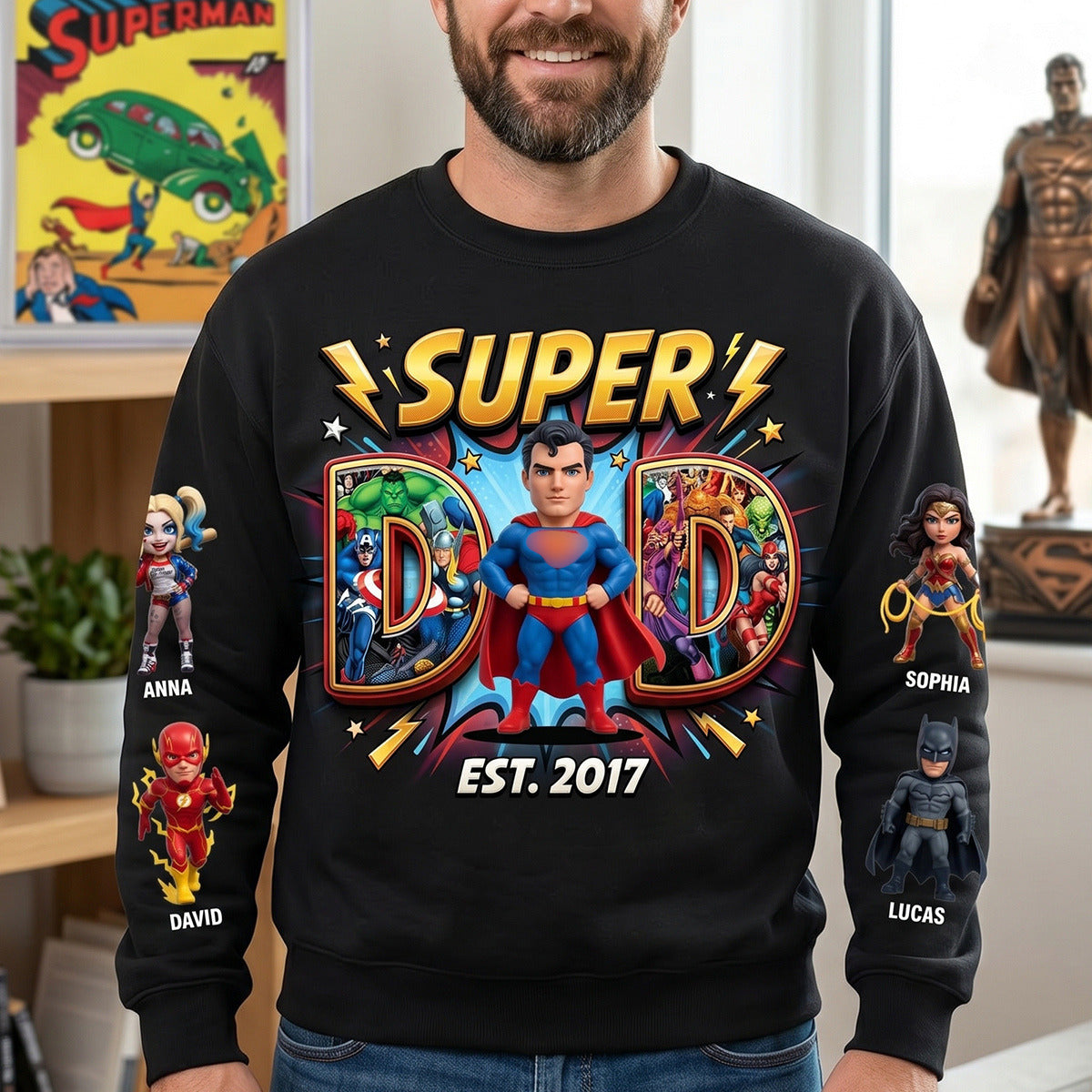 Dad’s Power Crew 3D Shirt - Personalized Gifts For Dads 03NATN180526-Homacus