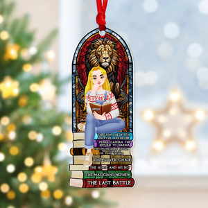 Personalized Gift For Book Lovers 03HUPU170924PA A Girl Sitting On Stack Of Books Reading Ornament-Homacus