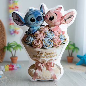 Flower Bouquet Custom Shape Pillow - Personalized Gifts For Couples 03tgta020226-Homacus