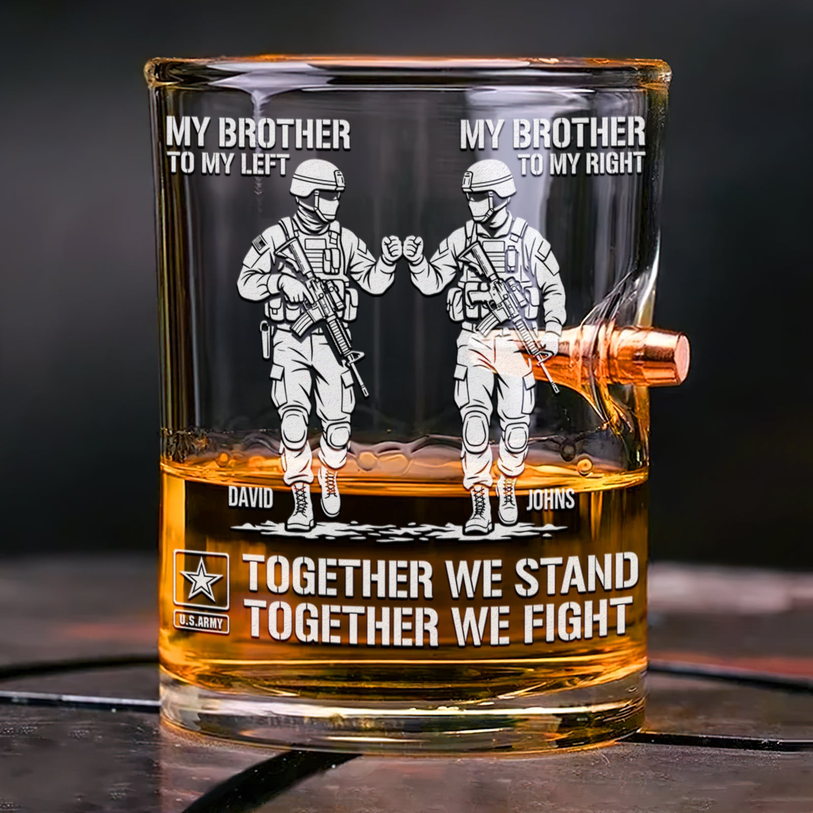 Ultimate Military Brothers Bullet Glass - Personalized Gifts For Brothers 02huqn060626-Homacus