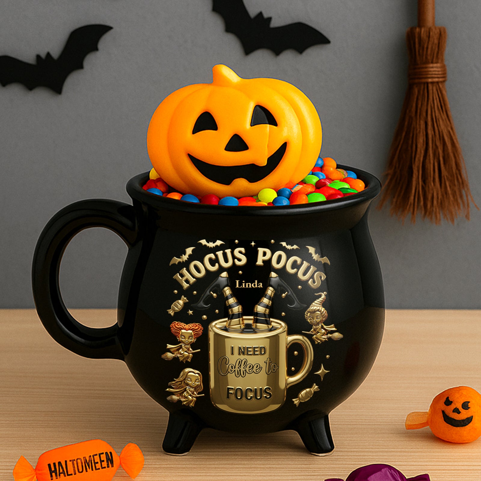 Spooky Sips Cauldron Mug - Personalized Gifts For Fantasy Lovers 04TGDT180825-Homacus