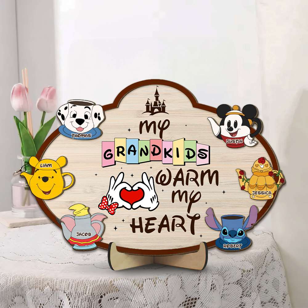 Personalized Gifts For Grandma Wood Sign My Grandkids Warm My Heart 02ohpu190325-Homacus