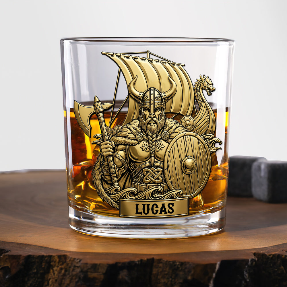 True Warriors Whiskey Glass Personalized Viking Gifts 03NATN050825-Homacus