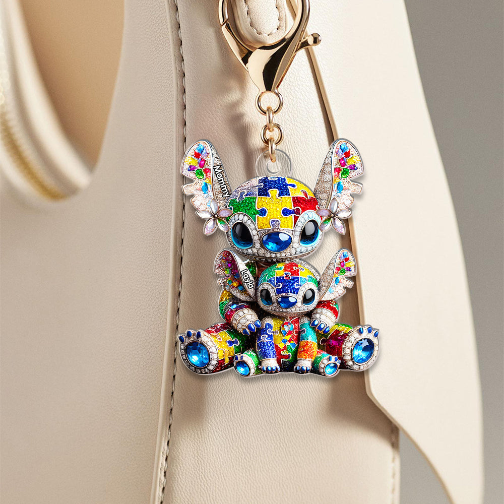 Christmas Puzzle Mom Keychain – Personalized Autism Support Gifts 04tgmh190325-Homacus