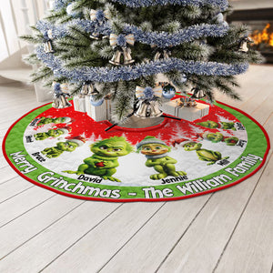 Personalized Gifts For Family, Green Monsters Quilted Tree Skirt 01OHLU251124-Homacus