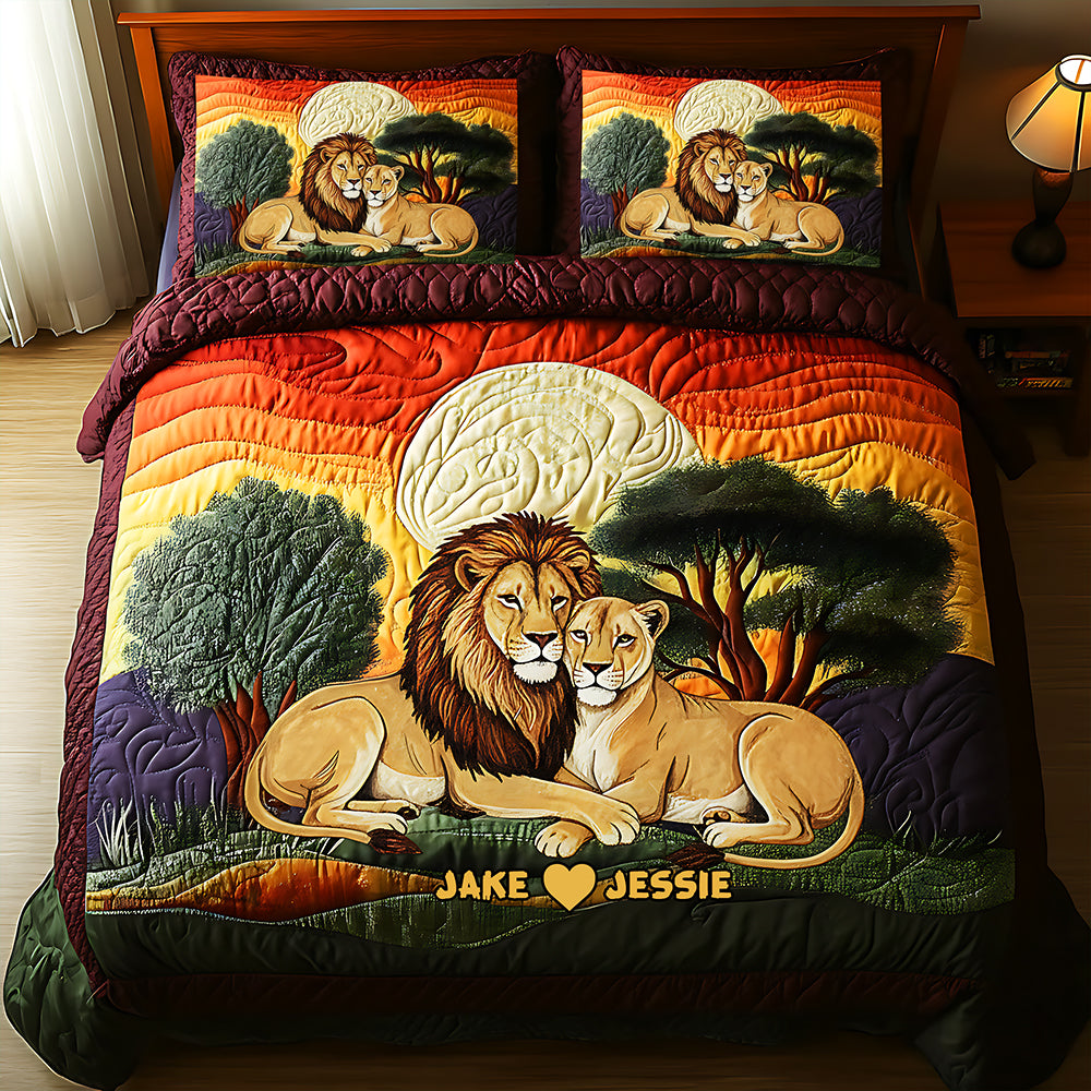 Jungle Couple Quilt Bedding Set - Personalized Gifts For Couple 01nata090925-Homacus