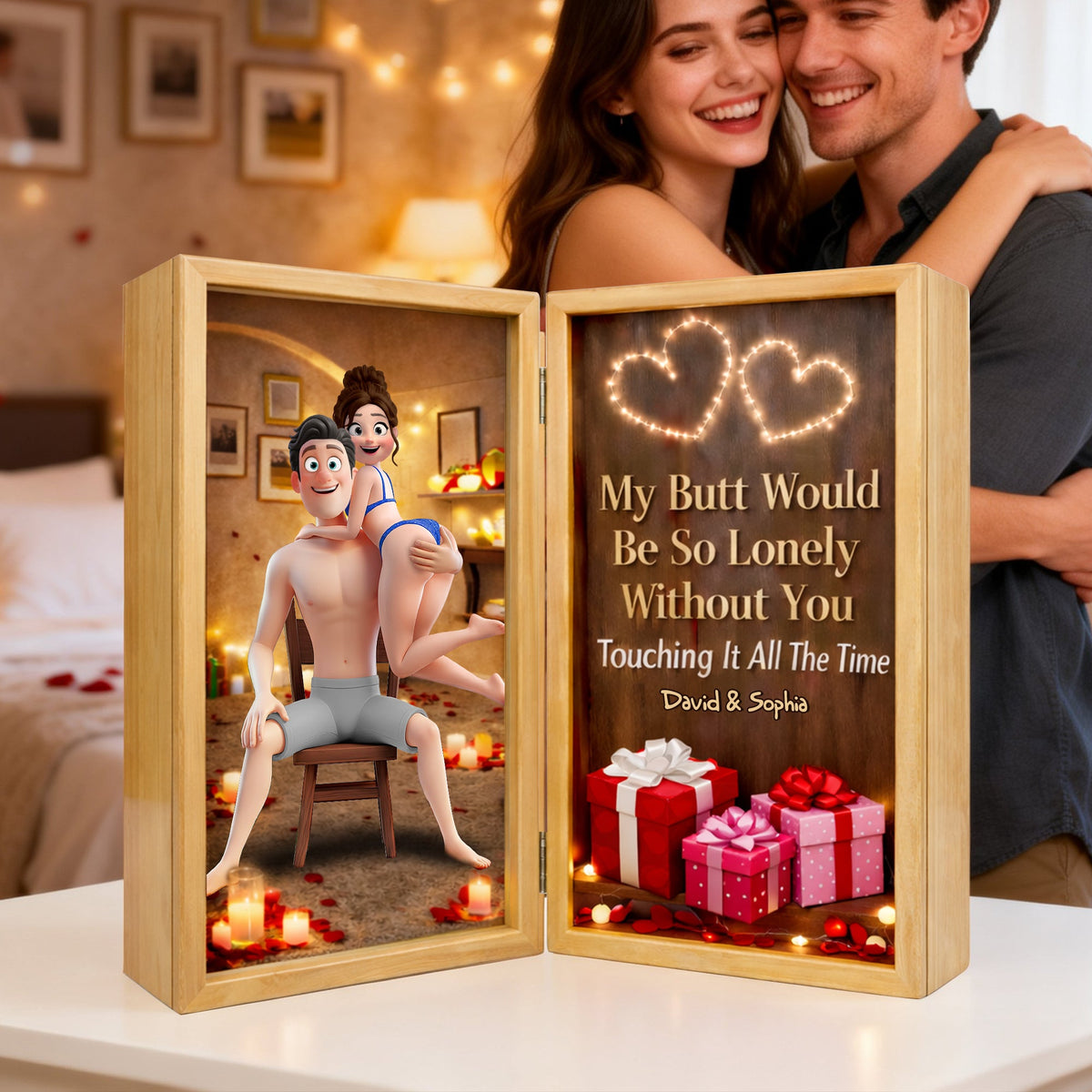 Romantic Naughty Couple Acrylic Plaque - Personalized Gifts For Couples 02OHLU020226-Homacus