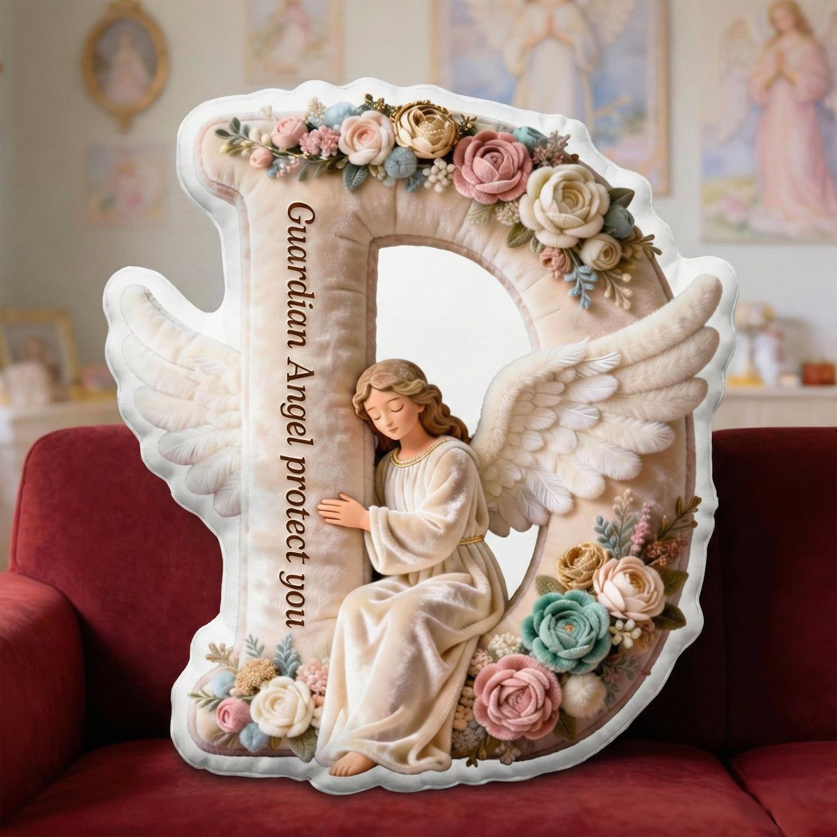 Guardian Angel Alphabet Pillow – Personalized Gifts For Loved Ones 01paqn090126-Homacus
