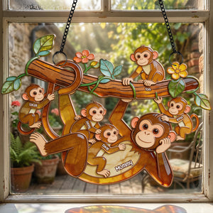 Chilling Fun Monkey Mom Suncatcher Ornament - Personalized Gifts For Mom 01qhtn140326-Homacus
