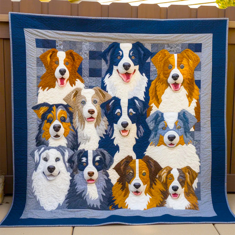 Australian Shepherds Dog Christmas Quilt Bed Set Gifts For Dog Lovers 07HUDT041124-Homacus