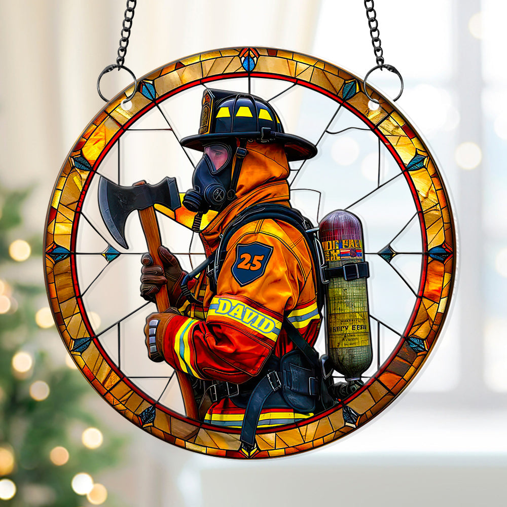 Personalized Gifts For Firefighter Suncatcher Ornament 05ACDT280824-Homacus