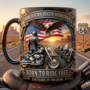 American Biker Heritage Coffee Mug - Personalized Gifts For Motorcycle Lovers 04tylu250626-Homacus