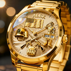 Military Men's Watch - Personalized Gifts For Veteran 02tglu030226-Homacus