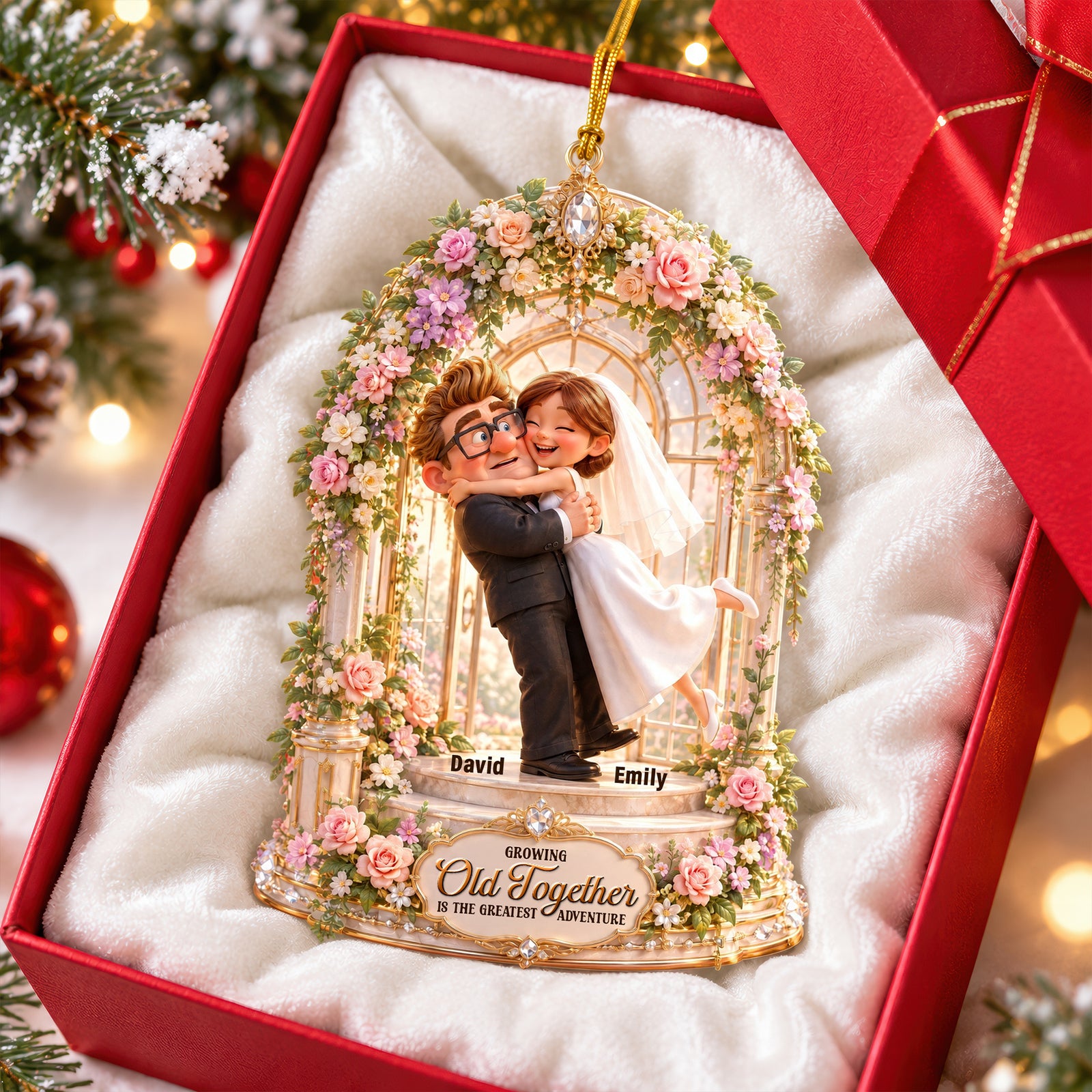 Hugging Couple Ornament - Personalized Gifts For Couple Christmas Ornament 06TTQN180926-Homacus