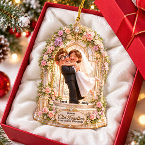 Hugging Couple Ornament - Personalized Gifts For Couple Christmas Ornament 06TTQN180926-Homacus
